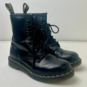 Dr. Martens 1460 Smooth Black Leather Combat Boots Women's Sz 8